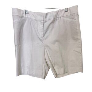 Talbots Womens White Cotton Spandex Blend Shorts 14P Stretch Vacation